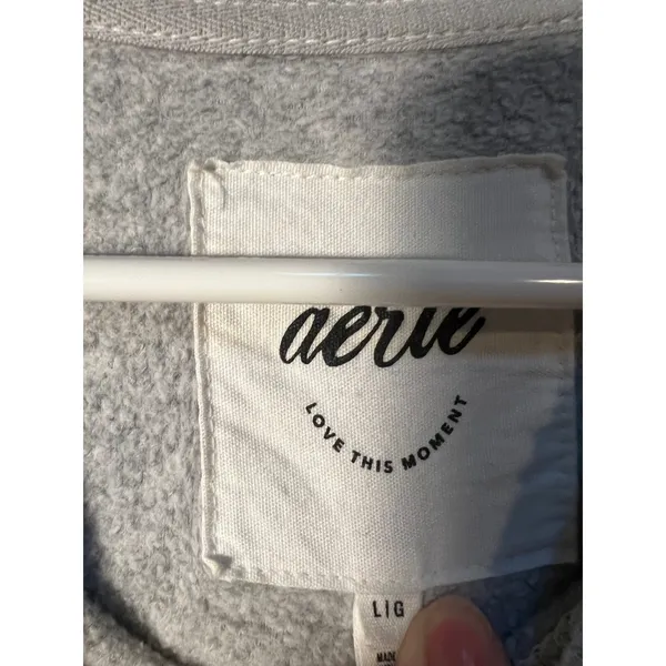 Aerie Women's Size Large Cozy Crew Sweatshirt The Chill Gray Winter Tour 06 Cold - Image 13