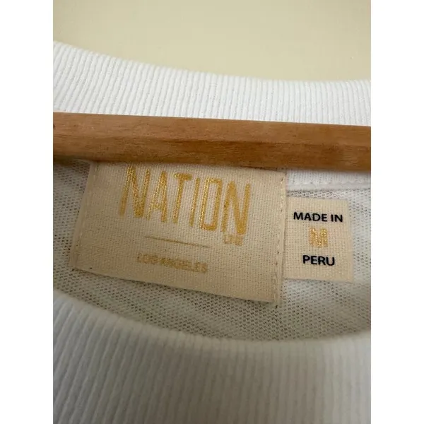 Anthropologie x Nation LTD Women's Dress Rowan T-Shirt Mini Cotton M‎ White Gold - Image 6