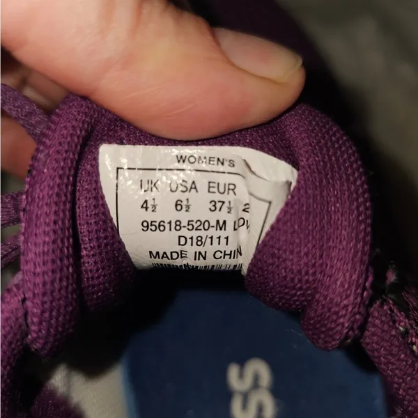 K•Swiss‎ Purple and White Athletic Sneakers with Knit Mesh Upper​ - Image 9
