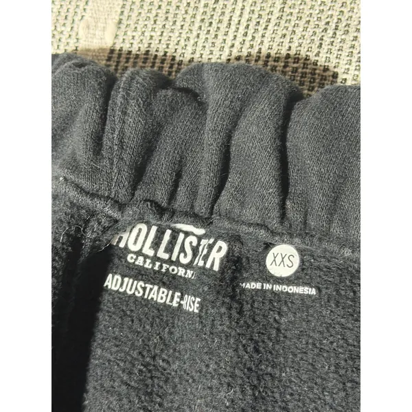 Hollister Adjustable Rise Joggers Womens‎ XXS Black Fleece Lounge Sweatpants - Image 3