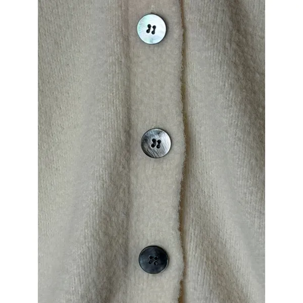 The Drop Francine V Neck Cardigan‎ Women Small Ivory Knit Cozy Fuzzy Sweater - Image 7