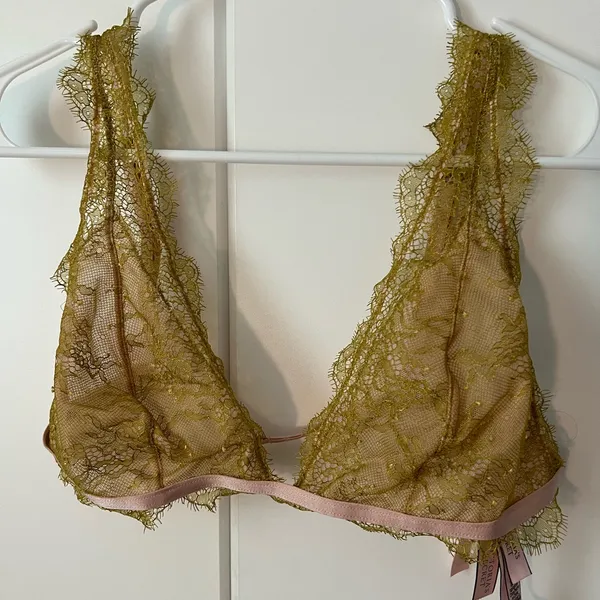 VS Dream Angel Chantilly Unlined Lace Long Line Bralette large - Image 4
