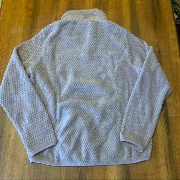 Eddie Bauer Pullover Fleece XL Lavender Snap Collar Textured Black Label Warm - Image 8