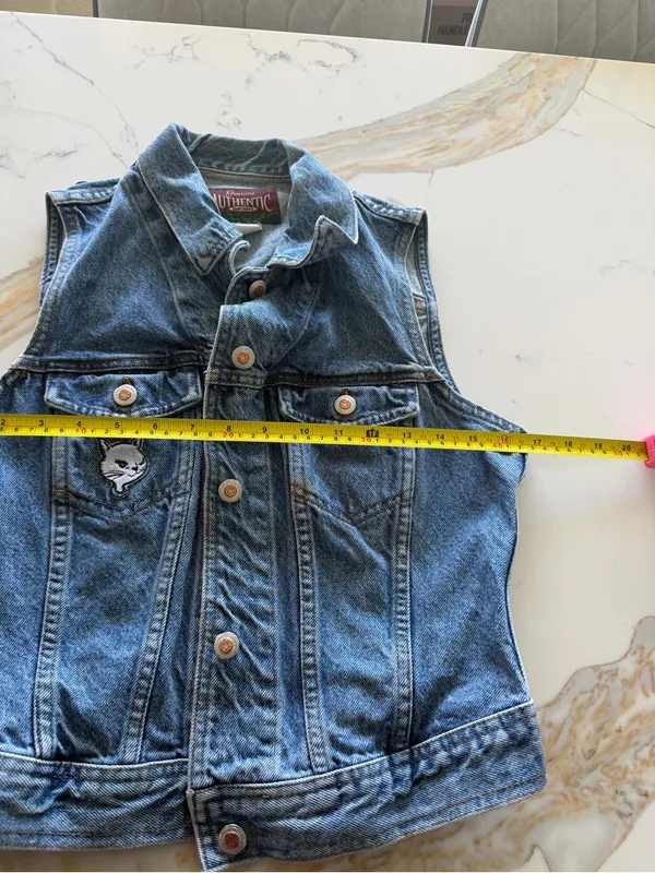 Vintage Genuine Authentic Denim by Paris Sport Club‎ Jean Vest Size M - Image 4