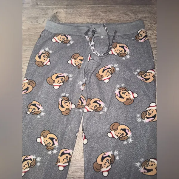 Vintage Y2K Old Aeropostale Lounging Pants - Monkey Catching Snowflakes - Image 2