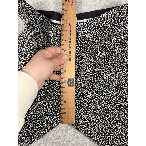 Anthropologie By The Essential Crop Flare Pants Womens Xs Black Animal Print - Image 9