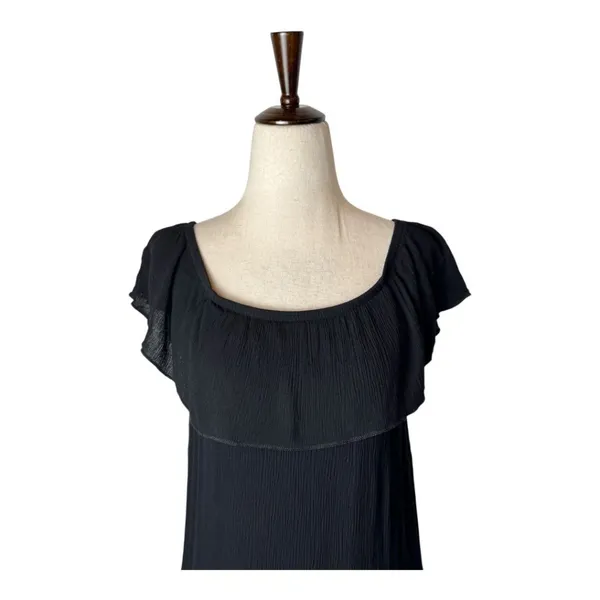 Becca Coverup Women Medium‎ Black Off The Shoulder Flowy Mini Swim Swimwear - Image 4