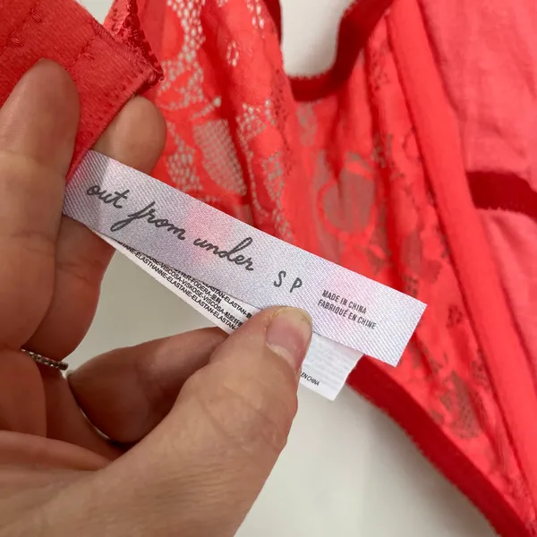 Urban Outfitters Out From Under Lace Corset Coral Bustier‎ Top Size S - Image 7
