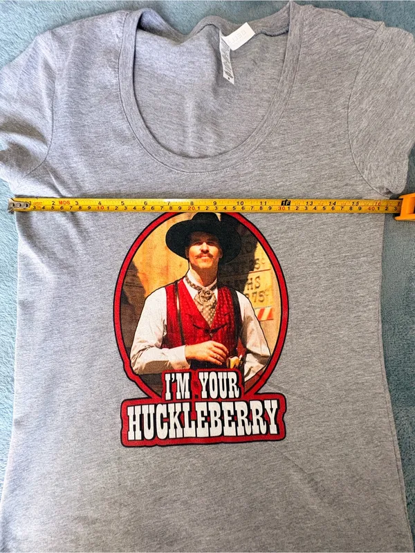 Bella + Canvas I’m Your Huckleberry Doc Holliday Graphic Tee Gray Size M - Image 6