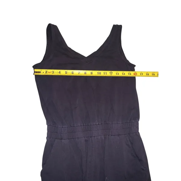 Pact Jumpsuit Medium Black Organic Cotton V-Neck Sleeveless Casual‎ Minimalist - Image 12
