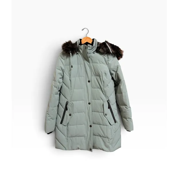 Arctic Expedition Faux Fur Hood Quilted Puffer hydradown Jacket Coat Small P - Image 2