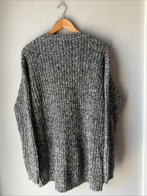 NWT Aerie Oversized Lace Up Grey Sweater - Image 4