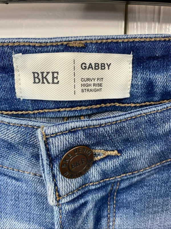 BKE Gabby Curvy Fit High Rise Straight Denim Jeans Stretch Medium Wash 29x32 - Image 4