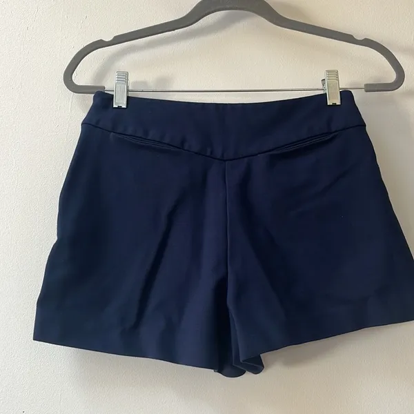 Zara | Navy Blue Women’s Structured Cotton Shorts Small - Image 3