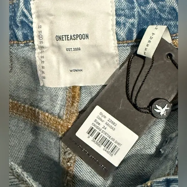 ONE TEASPOON x Free‎ People Kansas Streetwalker High Rise Denim Shorts 24 New - Image 8