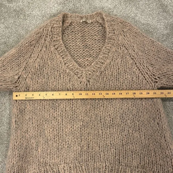 Mes Demoiselles chunky Mohair Blend Sweater V-Neck size Medium oversized - Image 12