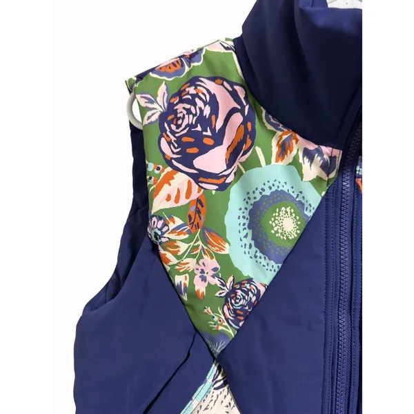 Anthropologie Daily Practice Puffer Vest Blue Patchwork Women's Size Medium‎ - Image 7