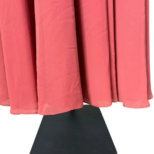 Azazie‎ Naeem Dress Size A8 A-line V Neck Ruffle Chiffon Terracotta - Image 3