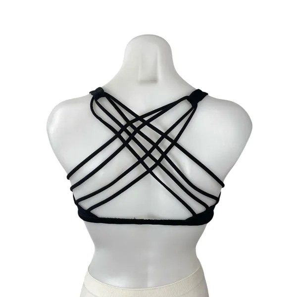Lululemon Women's Black Strappy Yoga Workout Athletic Crop Top Sports Bra Size 6 - Image 3