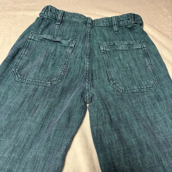 Free People We The Free Palmer Yarn Dyed Cuffed Jeans Lagoon Blue 25 - Image 4