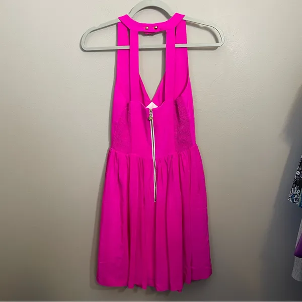 Amanda Uprichard 100% Silk Hot Pink Dress - Image 8