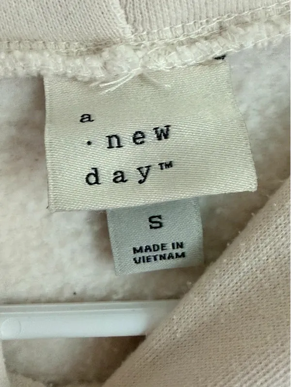 A New Day Cream Pullover Hoodie Size Small - Image 3