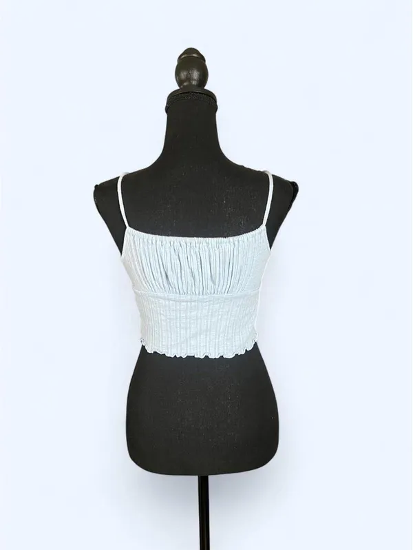 Vintage Y2K Aeropostale baby blue fairy ribbed crop tank Size: Medium 💓 - Image 4