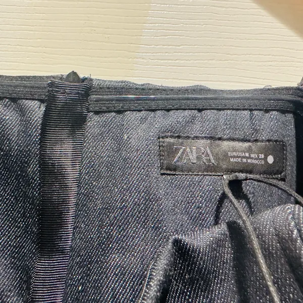 Zara Midnight Blue Denim Strapless Top - Image 5