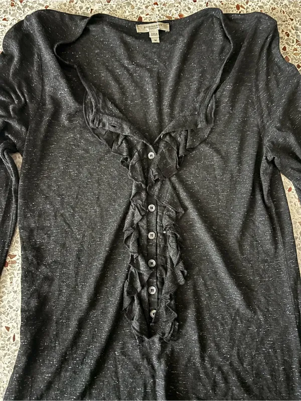 Vintage Burberry ruffle placket Henley long sleeve medium - Image 5