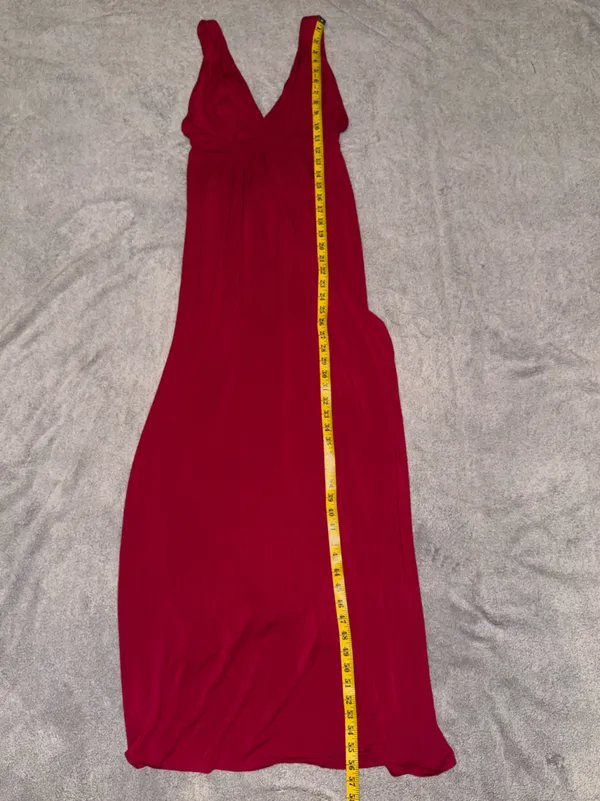 TART Deep V-Neck Sleeveless Maxi Dress in Burgundy size small - Image 4