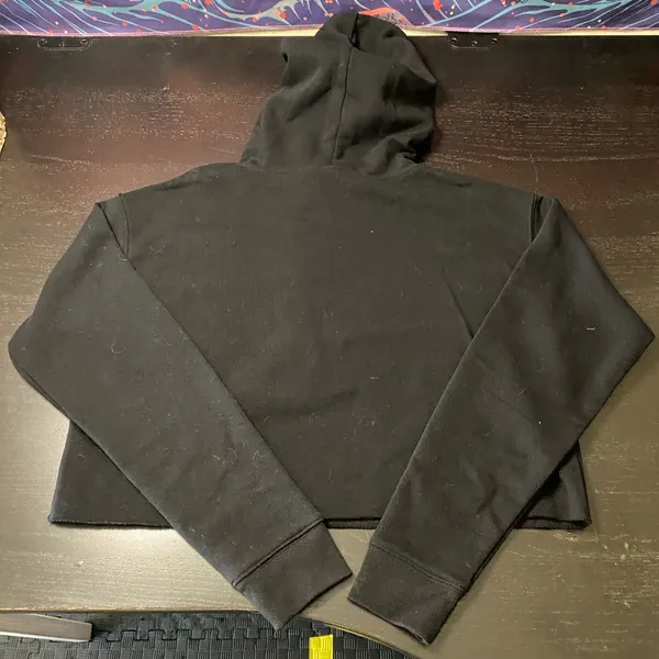 Wild fable Black Cripped Hoodie with White Drawcord - Image 5