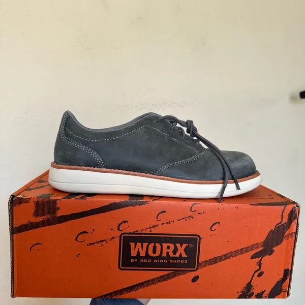 Red Wing Worx 5144 Steel Toe Leather Work Shoes Grey Zinc Oxford Womens‎ 10 - Image 7