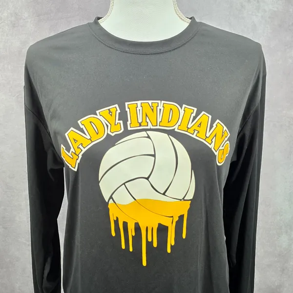 A4 Black‎ Long Sleeve Lady Indians Sportswear Activewear Tshirt Small - Image 5