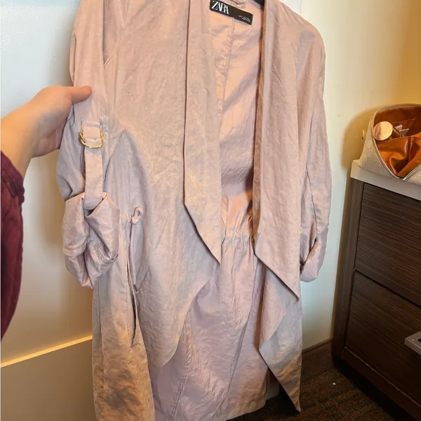 Zara Women's Light Pink Open Front Jacket - Image 5