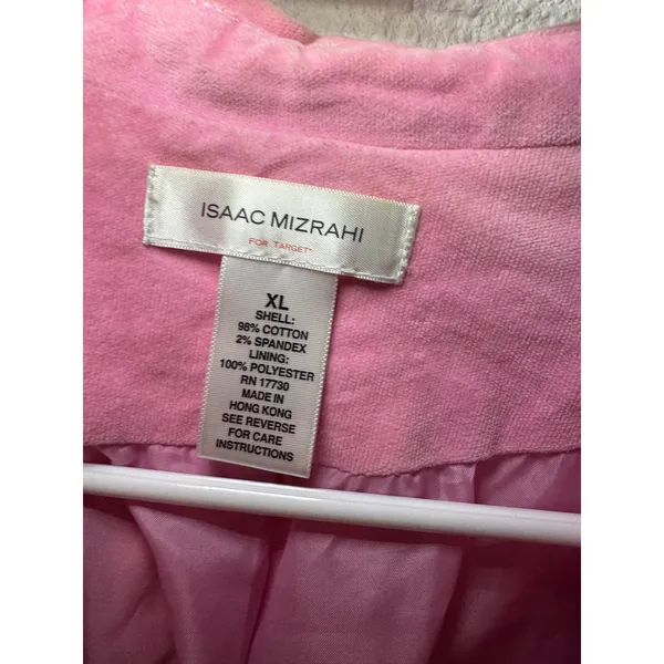 Isaac Mizrahi for Target Pink Corduroy Blazer Jacket Womens XL Button Front - Image 4
