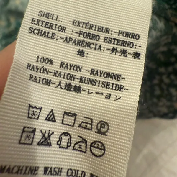 FREE PEOPLE Ditsy Floral Mini Dress‎ in Green size Medium 90s - Image 6