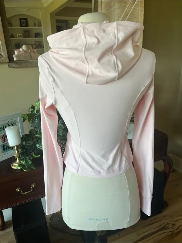 Ballerina Pink Women’s Zip-Up Hooded Jacket New - Image 7