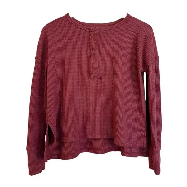SO mauze cozy thermal waffle knit Henley xs - Image 8