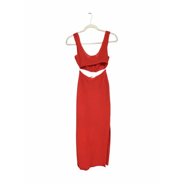 Solid & Striped x Sloane Stephens Sz S Red Bailey Dress Knit Cutout Midi Beach - Image 6