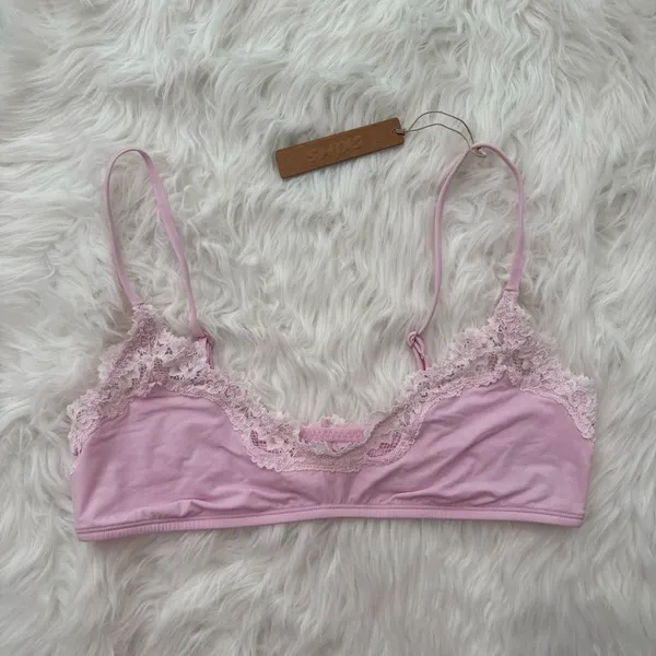 Skims Fits Everybody Lace Scoop Bralette Cherry Blossom Multi Size Large - Image 2