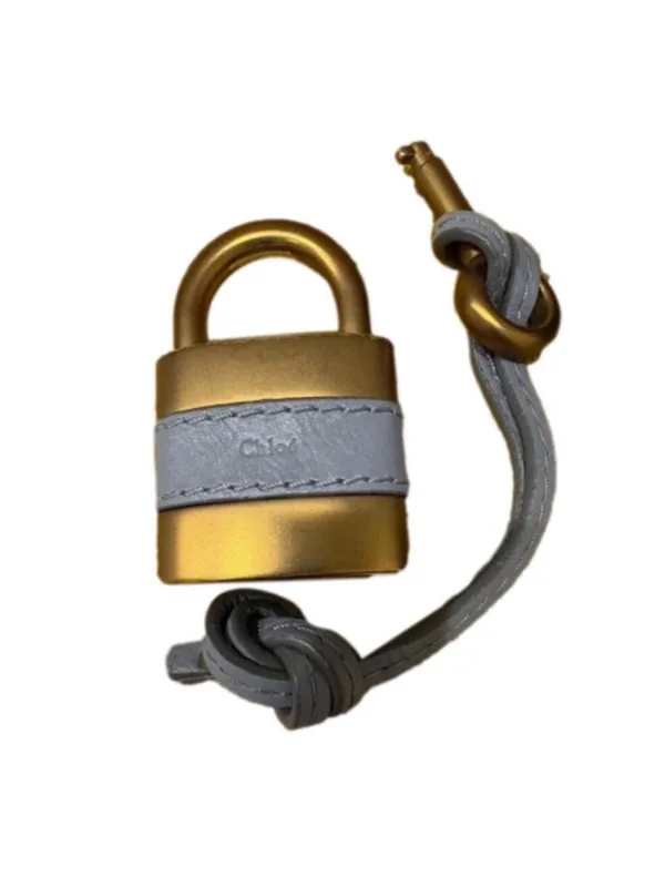 Chloé Paddington Blue Gray Leather Gold Hardware Padlock and Key Replacement - Image 9