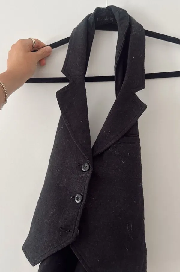 Free People black denim halter top M - Image 3