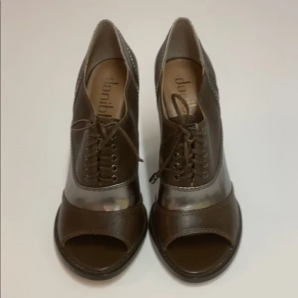 Daniblack open toed shoe booties size 8.5 A14‎ Brown - Image 4