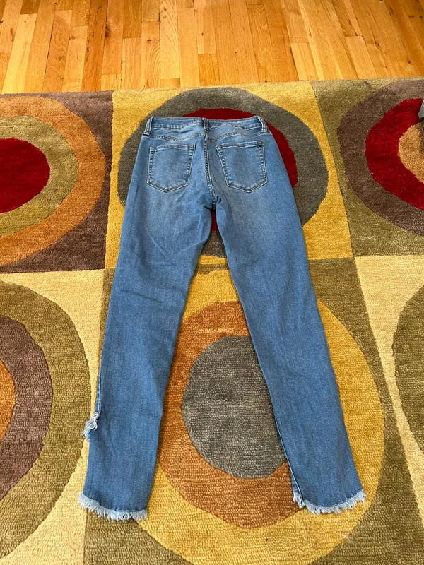 Just Black Denim Jeans High Rise Ankle Skinny Jeans Frayed Bottom Size 26 - Image 5