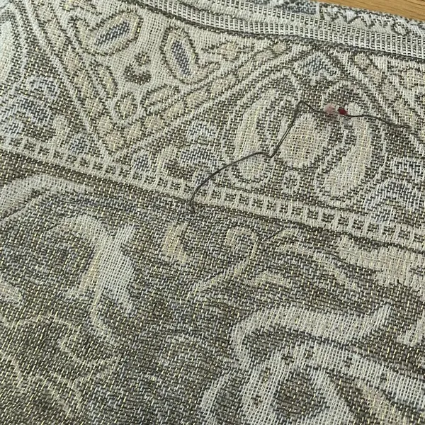 collectioneighteen beige brown tan paisley vintage‎ scarf fringe soft beautiful - Image 6