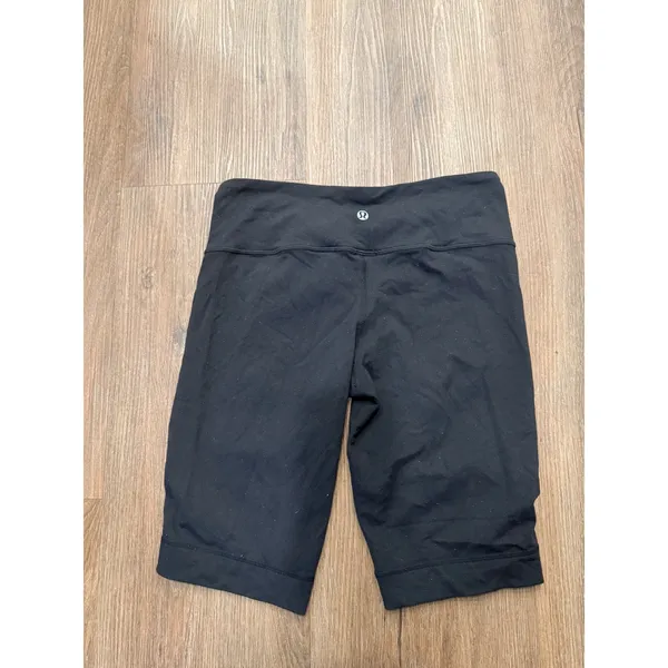 Lululemon Black Blue Contrast Piping Biker Shorts Size‎ 6 Athletic Yoga Running - Image 2