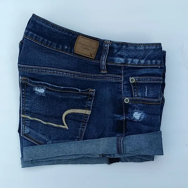 American Eagle Destroyed Super Stretch Shorts Sz 6 - Image 6