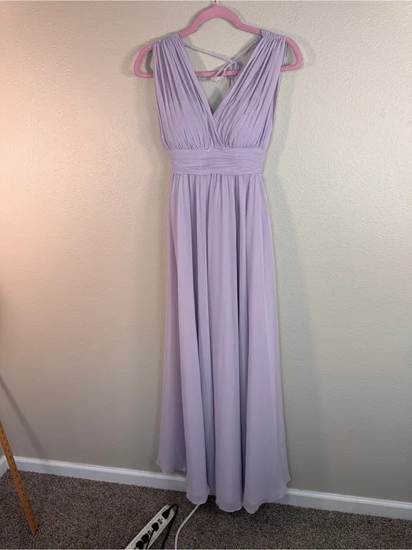Morilee Purple Lavender Chiffon Maxi Bridesmaid Dress Womens XS Formal Prom - Image 10