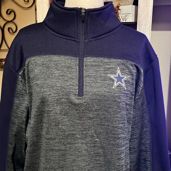 National Football League Dallas cowboy fleece quarter zip size L - Image 2