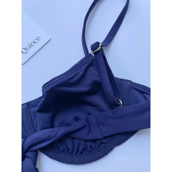 Quince Demi Bikini Swim Top Underwire Navy Blue Size XS NEW - Image 5